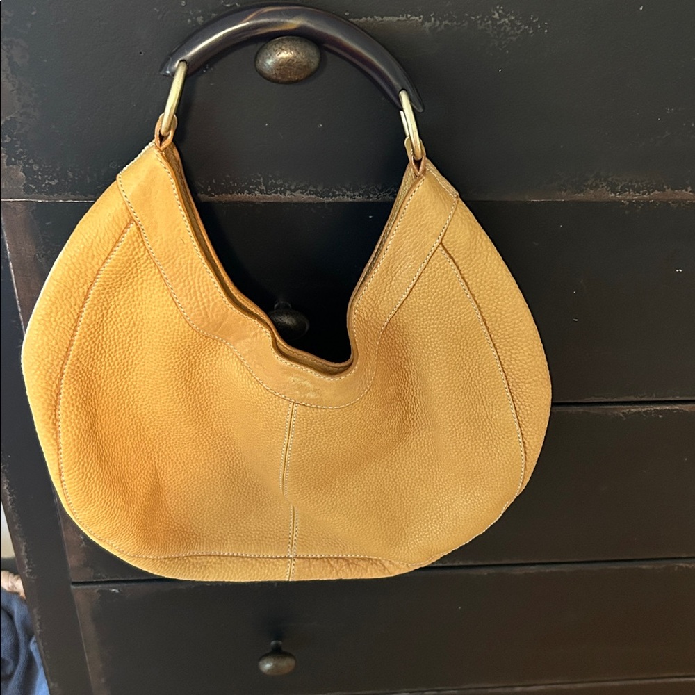 J.Crew Vintage yellow leather Handbag with tusk Handle